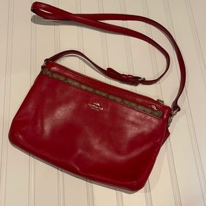 Red Coach Shoulder Bag